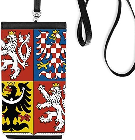 Чешката Национална Емблема На Държава Телефона В Чантата Си Портфейл Висящ Калъф За Мобилен Телефон, Черен Джоба