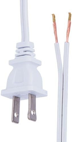 Кабел лампа B & P Lamp® бяло, тел SPT-1 с дължина 12 Метра, е в списъка на UL