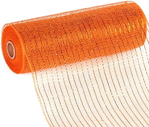 Окото поли-лента LaRibbons Deco - ролка с размери 10 см х 30 метра всяка - Оранжево набор от метално фолио за Венци, гирлянди