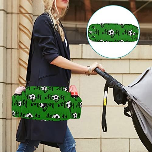Sinestour Soccer Mom Зелен Органайзер за Колички с Подстаканником, Универсална Чанта-Органайзер за Колички, Подвижна