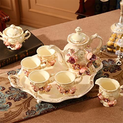 ZLXDP съраунд кафе услуга с нар, чай, комплект чаши кафе на американско-английски керамични цветя следобеден