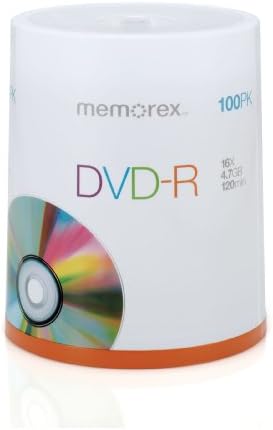 Memorex 32020034420 16X DVD-R (100 бр.), чанта за съхранение на DVD-R в опаковка 100 бр.
