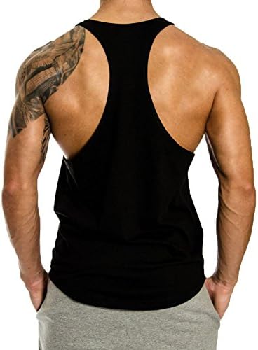 GymLeader Мъжки Тениски За фитнес зала, Тениска За тренировка на мускулите с Y-Образно деколте на гърба си, Майк За