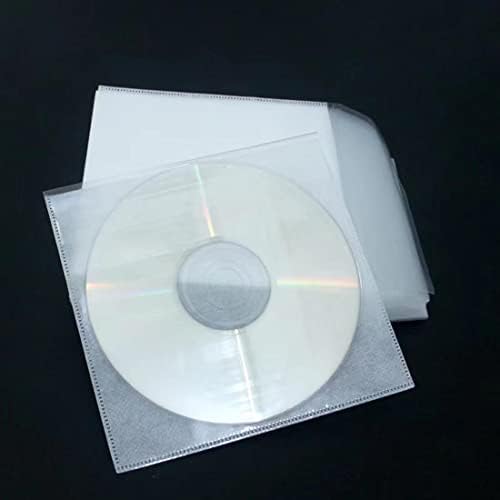 Lsenrioy 50шт Ръкави за CD / DVD, Прозрачни Пластмасови Ръкав за CD / DVD от CPP, Държач за пликове, двупосочен Пластмасов Ръкав за пълнене дискове за съхранение на CD и DVD дискове