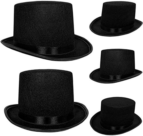 AnapoliZ Top Hat Черно Фетр |Костюм под формата На Шапка на Магьосник от Един Размер|НАПРАВИ си САМ в стил Steampunk|
