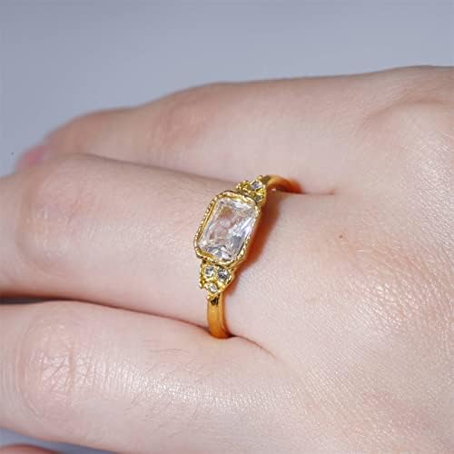 Годежен пръстен, светъл за жени, бели бижута, модерен пръстен с цирконием, пръстени с камъни, набор от разнообразни