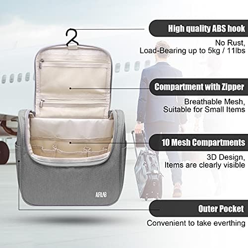 Airlab Раница Раница за Пътуване Колеж по Туризъм, Къмпинг и Подвесная Чанта За Тоалетни Принадлежности Сив