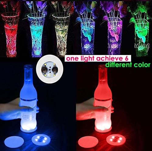 Led поставка LOGUDIE, 12 Опаковки Светещи подложки, въз основа на 7 цвята на RGB led подсветок за бутилки, Глорификатор за бутилки,