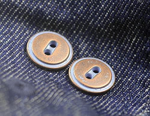 Рамка от 30 Парчета Медни копчета със Стъпка на ръба и пастельно-сини метални дупки. 13 мм (1/2)