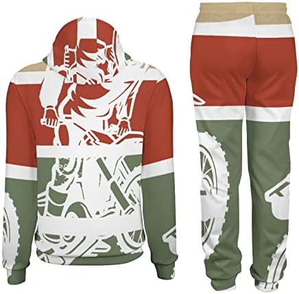 WDFS Мотокрос Байк Мъжки 3D Hoody И Спортни Панталони Комплект Младежки Графични Блузи И Панталони за Джогинг Hoody Спортни