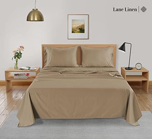 Комплект спално бельо LANE LINEN Bamboo King - Вискоза от Бамбук King Bed Sheets, Луксозно Меки кърпи,