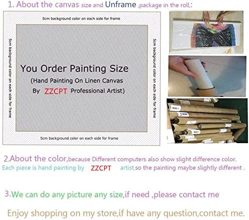 ZZCPT Голяма Абстрактна Картина - Цветна Снимка с маслени Бои Върху платно целувката Artwork Стенни Картини на Светло Вертикално