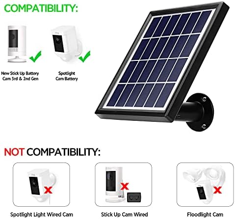 Комплект OLAIKE-1 пакет Квадратни слънчеви панели и 2 опаковки на Контролирани монтиране на стена на соларен панел, съвместим с акумулаторни батерии Stick Up Battery Cam 3rd / 2nd Ge