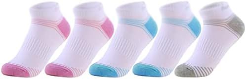 ZSQAW Чорапи за джогинг, Дамски чорапи за активен отдих, Памучни чорапи в цветна Ивица, Спортни Бели къси