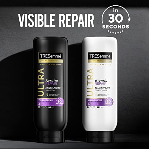Шампоан и балсам TRESemmé Ultra Keratin Repair Concentrate за изтощена коса, видимо възстановяване в продължение на