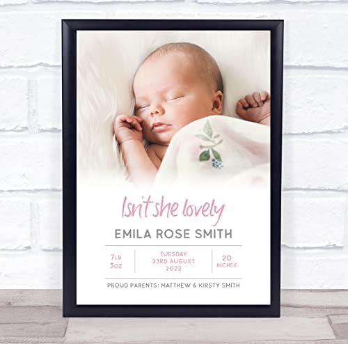 Раждането на Новороденото Новородено Момиче, За Кръщенета В детската стая, Фото Информацията Подарък Принт