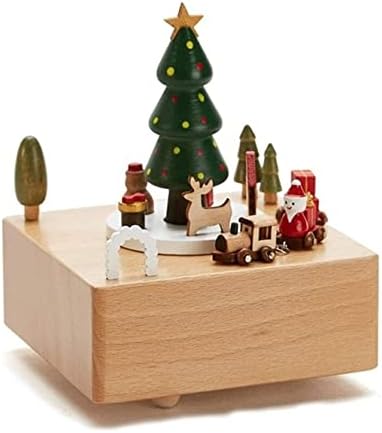 Музикалното ковчег ANIIC, Ретро Дървени Издълбани механизъм, Музикална Ковчег, Завийте Музикална Ковчег, Подарък за Коледа, рожден Ден на семейството (Цвят: един цвят,