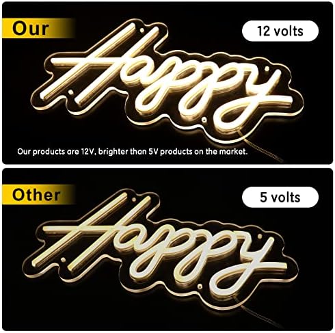 Голяма неонова реклама ATOLS Happy Birthday с 7 Режима на светлинни ефекти и 3 регулируеми нива на яркост, 12