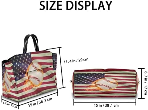 Чанта за Пелени с Флага на сащ, Чанта-Тоут с Ремъци за детски Колички, Спортна Бейзболна Голяма Пътна Чанта за Памперси, Бебешка
