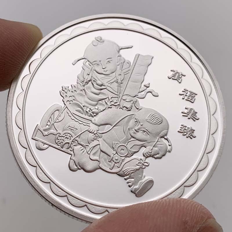 2017 Знак на Зодиака, сребърно покритие медал за животни в годината на Петела, са подбрани монета, 40 мм, с монета