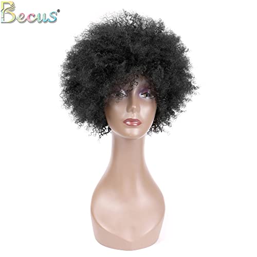 Афро-перука BECUS за черни жени, човешка коса и светли расти, перука за черни жени