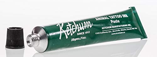 Мастило за татуировки животни Ketchum - Зелена паста от 1 унция.