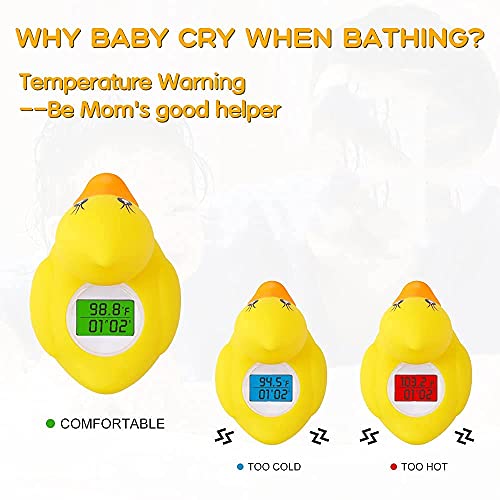 BabyElf Точен Термометър за детска баня - Сейф сензор за температура на водата в банята, Термометри-Патица, Плаващ лихвен играчка за къпане на бебета, са с 2 допълнителн?