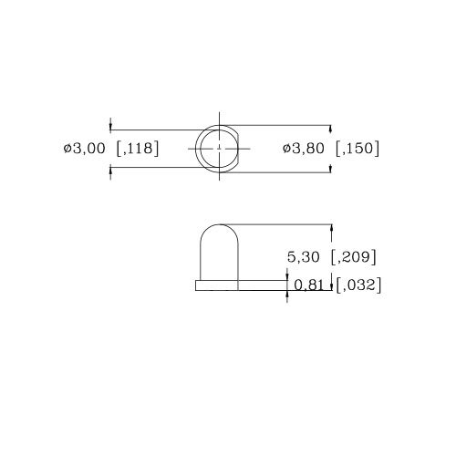 3 мм 9 В Предварително свързан кехлибар-оранжев светодиод - сверхяркий (7, 8, 9 В) (опаковка от 10 броя)