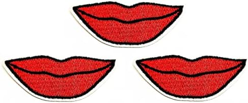 Салфетки плюс 3 бр. Устата Шият на Желязо Бродирани Ленти Карикатура Секси Червени Устни Целувка Стикер Занаятчийски Проекти