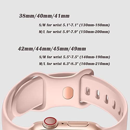 SNBLK [14 x] е Съвместим с каишка на Apple Watch 38 мм 40 мм 41 мм 42 мм 44 мм 45 мм на 49 мм за жени и мъже, меки Силиконови