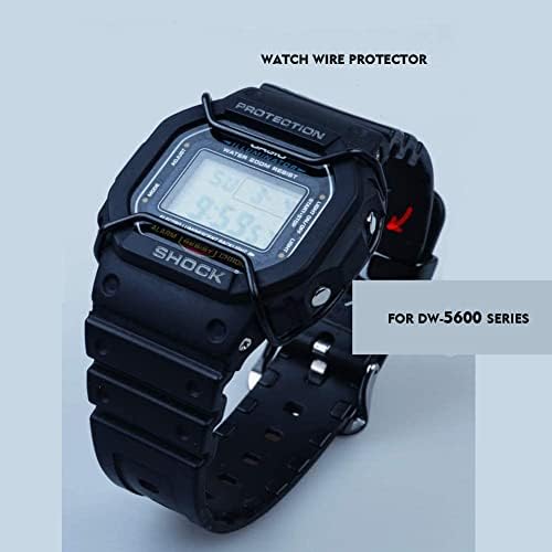 Защитни фолиа за екрана часа Supachis, Жично предпазител за часовник DW-5600/ GW5000/ GW5030 / GW5035, Метален Прът от Неръждаема стомана 316 неръждаема стомана, Черен