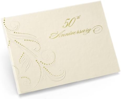 Книга за гости за годишнината Хортензия Bi Хюит, 50-годишнината от Превъртането точки, 7,5 x 5,75 (20613)