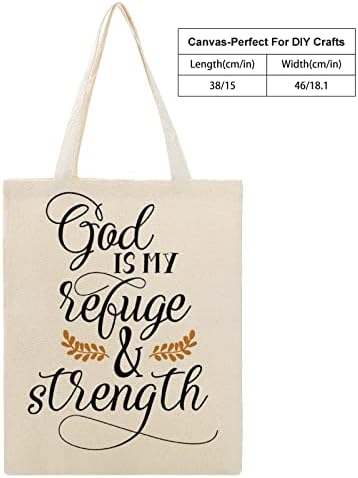 Холщовая Чанта-тоут Бог е Моето убежище и сила - Цитат, Чанта На рамото, Торби за Многократна употреба за пазаруване, Плажни