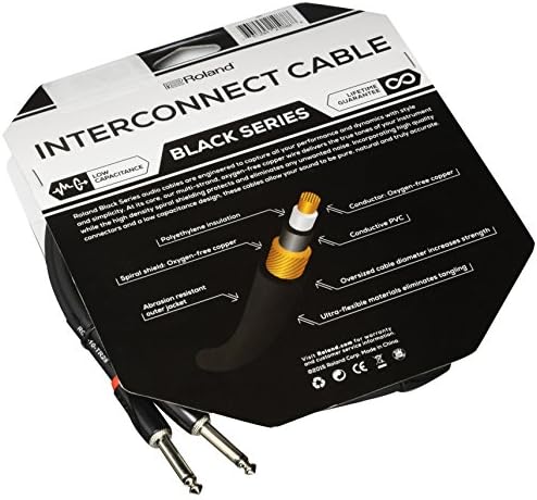 Кабел за свързване на Ролан Black series, 1/4 инча TRS (щекер) за свързване на до двойно кабел 1/4 инча, 5 метра