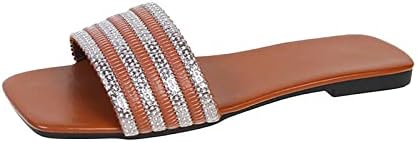 Дамски чехли на равна подметка с квадратни пръсти, Летни Модни Сандали в една линия, Улични Джапанки, Леки Джапанки, Подарък