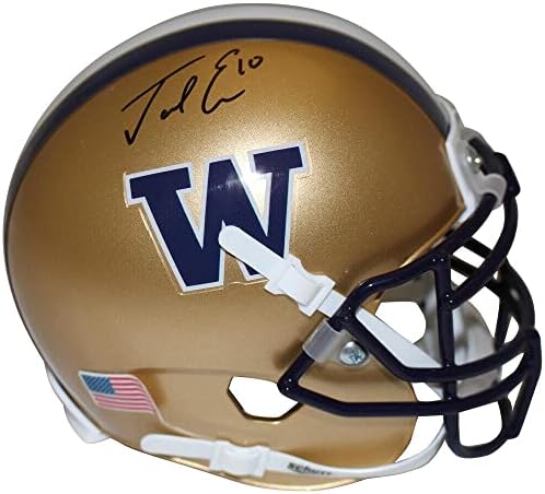 Фен мини-шлем Washington Huskies Shutt 36080 с автограф Джейкоба Исона - Мини-Каски NFL с автограф