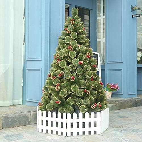 Украса CYAYQ Коледна Борова коледно дърво с борови копче, в основата на Автоматично Закопчалка Дългогодишна Коледна Елха за коледа на празнични партита -6,8 фута (210 см)