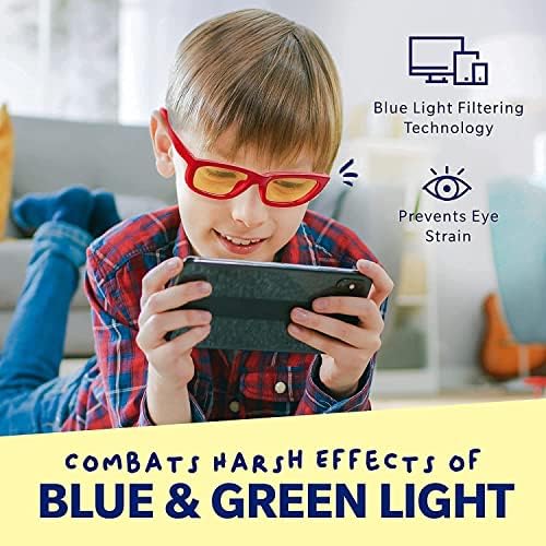 SafetyBlue Jr. Най-добрите дневни детски очила и аксесоари за игри - Гъвкави, лекарства без рецепта, блокер, синьо (и зелени)