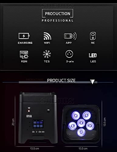 SHEHDS Акумулаторна Лампа Par Can 6x18 W Дистанционно управление / приложение / DMX512 Осветление RGBWA + UV