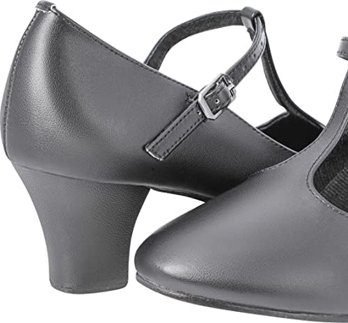 Женски Танцови обувки с Т-Образно каишка от изкуствена кожа Linodes 2 за танци-Черно-10,5 М