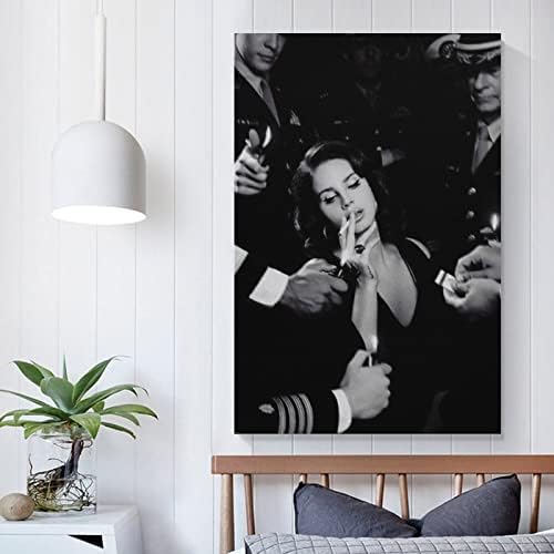 Плакат LUOWEI с Ланой Дел Рей, черно-бял Плакат за стая, Естетичен, Художествен Плакат на Платно и Стенни Художествена