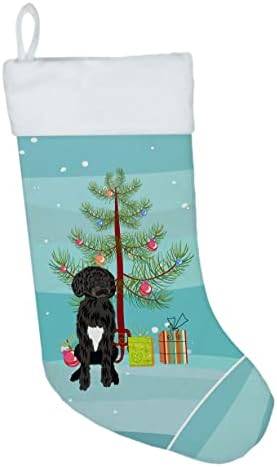 Carolin's Treasures WDK3007CS Doodle Черно-бял 2 Коледни Чорапи, чорапи за окачване на камината, Коледен