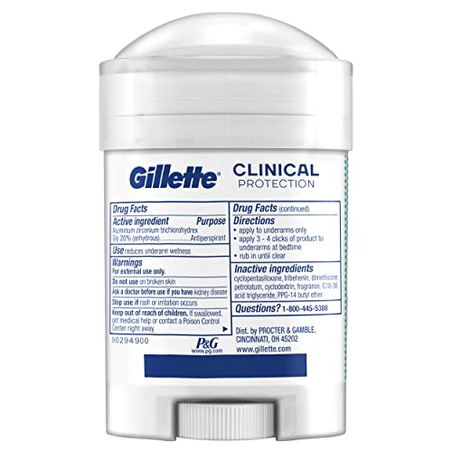 Gillette Мъжки против изпотяване и Дезодорант Clinical Strength, 72-часова защита от изпотяване, Последен Fresh Soft
