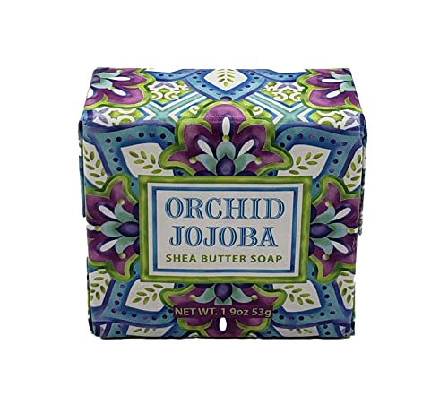 Комплект за ботанически колекции Greenwich Bay Trading Company: Парчета сапун в мини опаковка от 1,9 унции - Орхидея от Жожоба, Цветето на Страстта, Гранат, Бял чай.