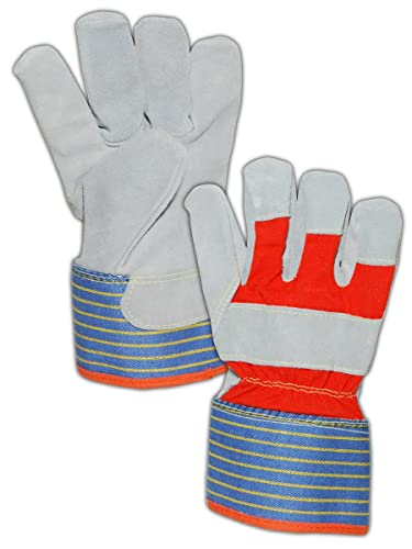 Кожени ръкавици MAGID TB25EOCR с подплата от кевлар/HPPE, Нивото на намаляване на A5 (12 чифта), Сиво–оранжево