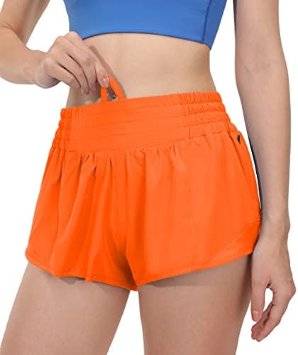Дамски шорти за бягане Attifall с висока талия, 2,5 бързо съхнещи спортни къси панталони за фитнес зала с външни джобове с