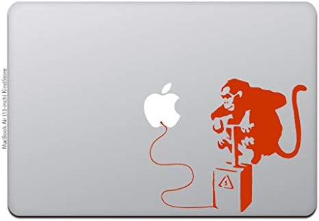 Вид на магазина MacBook Air/Pro 11/13 Инча Стикер за MacBook Banksy Monkey Bomb 13 Бял M425-13-W