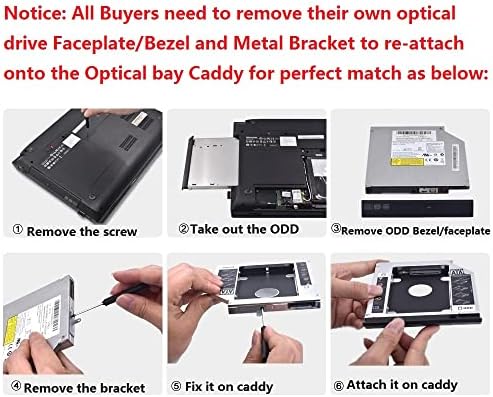 12,7 мм, SATA 2-ри твърд диск HDD SSD оптично отделение за твърд диск Caddy Frame тава за Asus R501V Swap UJ141AF DVD