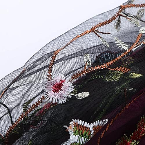Жена Сетчатое Рокля с бродерия във формата на Цвете, Ежедневна Рокля с ципове с Висока Талия, Трапецовидна