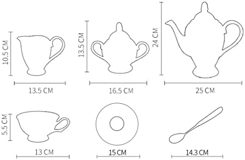 XIULAIQ Чай Кафе услуга Европейски порцелан чай Керамичен съд Сахарница Кафеена чаша Чайник за Чай набор от Аксесоари (Цвят: A, размер: както е показано на фигурата)